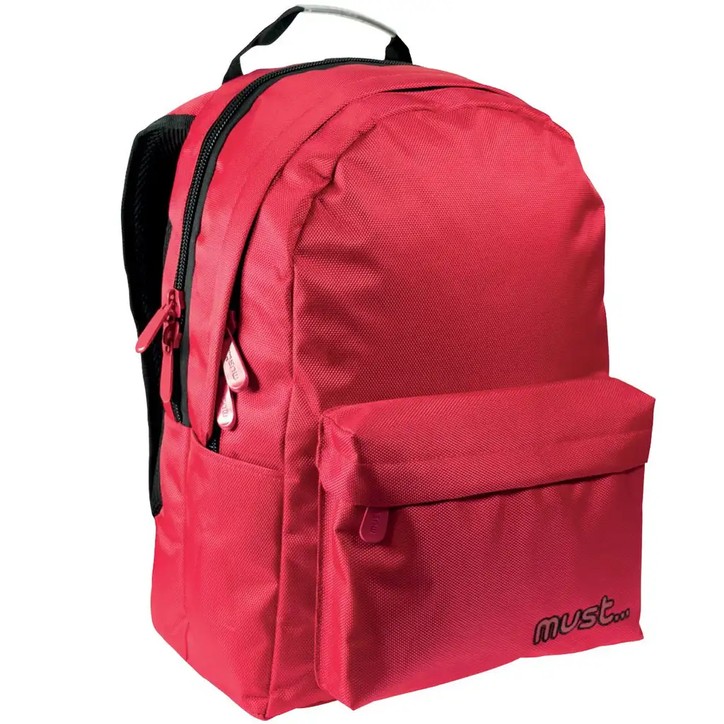 Must: Piros Monochrome RipStop iskolatáska, hátizsák 32x17x42cm kép 1