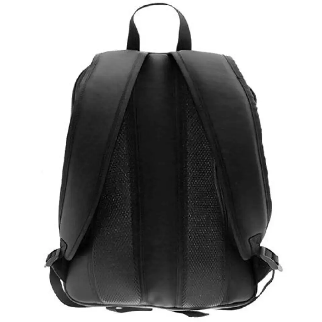 Must: Lekerekített bőrhatású lekerekített fekete iskolatáska, hátizsák 30x13x41cm kép 2