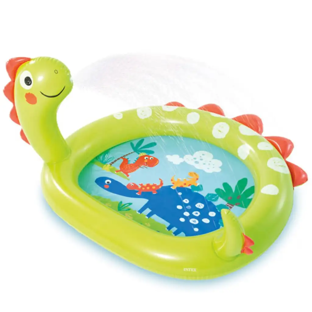Intex: Dínós spriccelő felfújható bébimedence 119x109x66cm kép 1