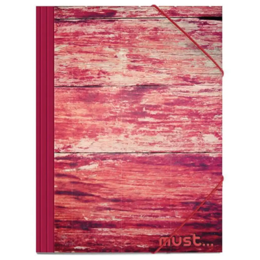 Must: Piros fa mintás gumis mappa 25x35cm kép 1