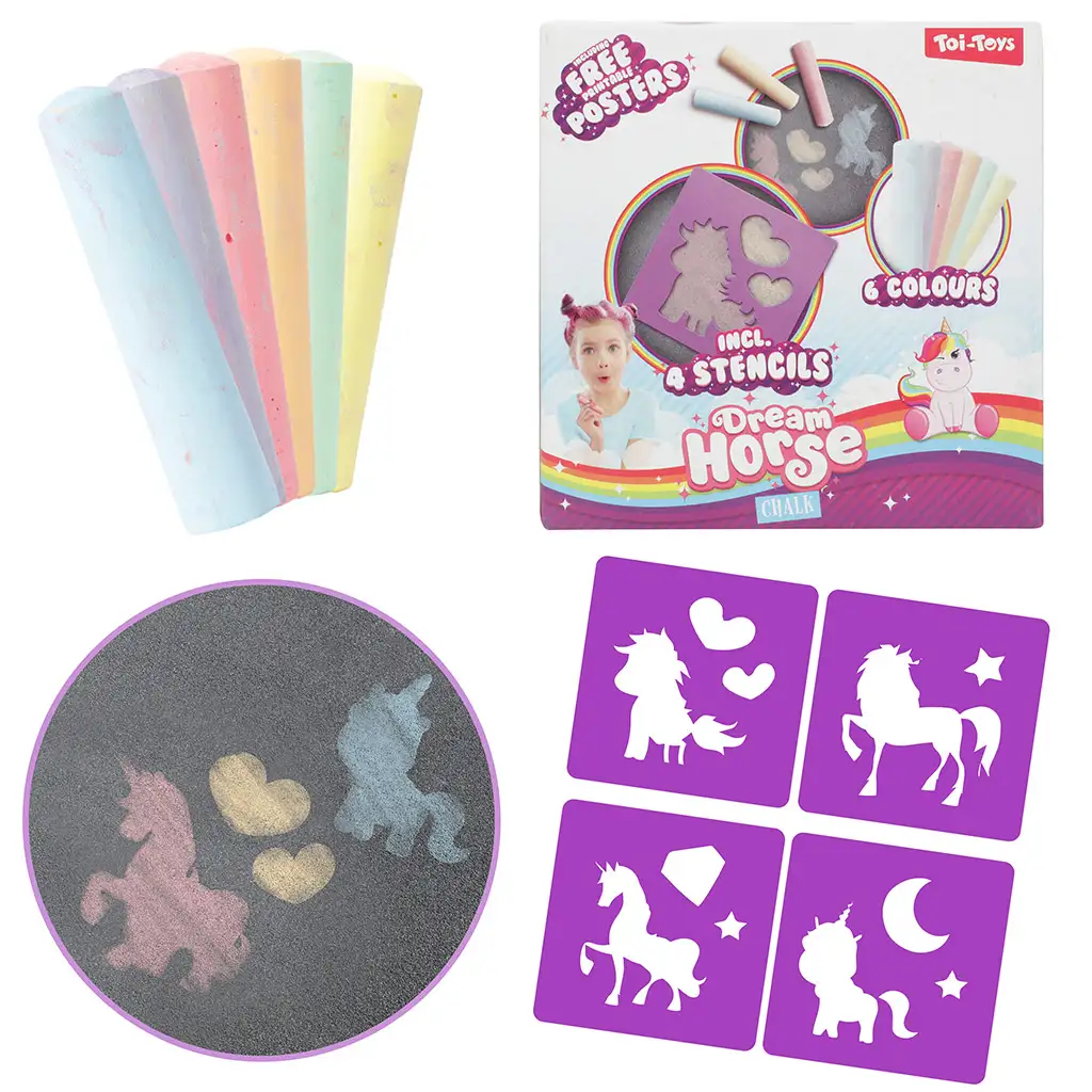 Dream Horse: Aszfaltkréta szett unikornis sablonnal kép 1