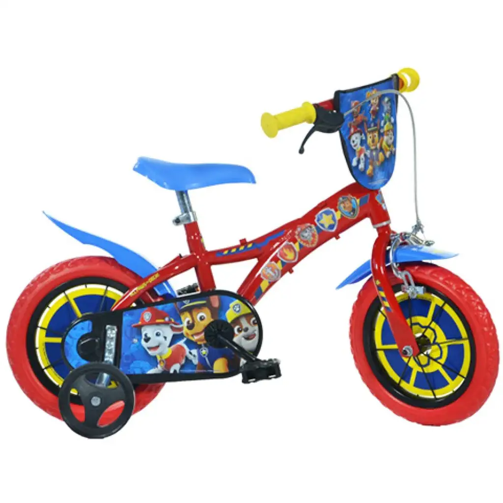 Mancs Őrjárat piros-kék gyerek bicikli 12-es méretben - Dino Bikes kerékpár kép 1