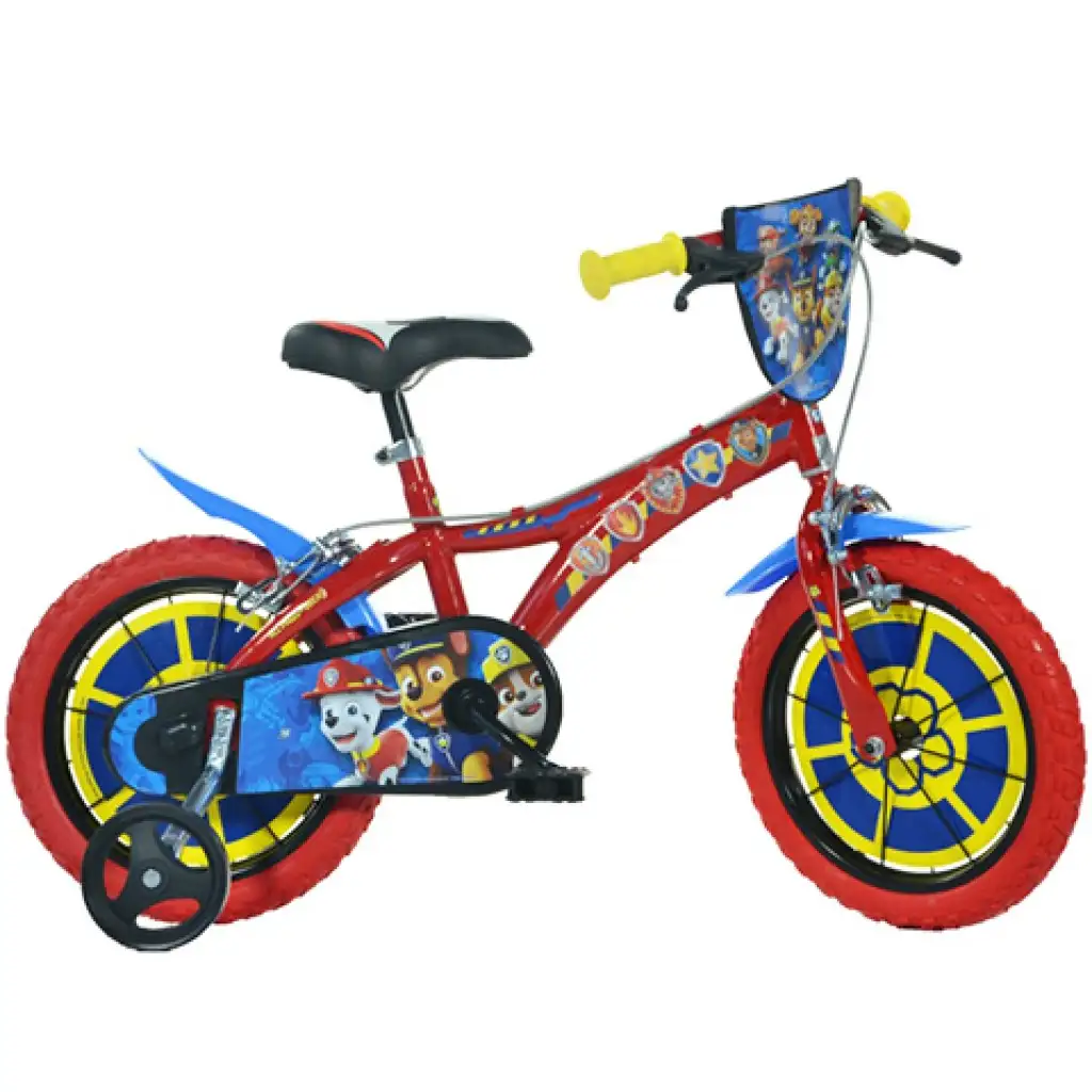 Mancs Őrjárat piros-kék gyerek bicikli 14-es méretben  - Dino Bikes kerékpár kép 1