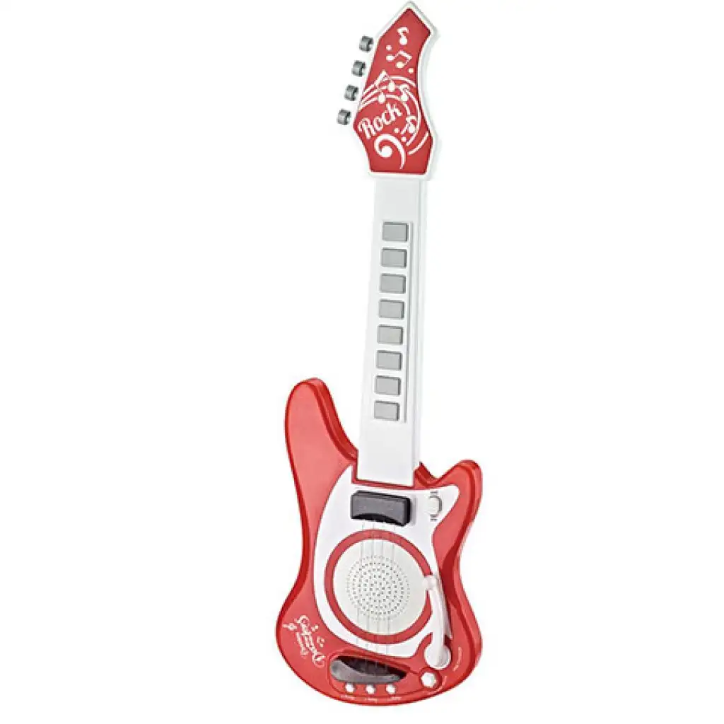 Piros színű játék elektromos gitár 66cm-es kép 2