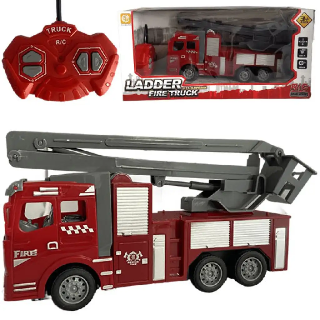 RC Távirányítós emelőkosaras tűzoltóautó 1/30-as méretarányban 22cm kép 1