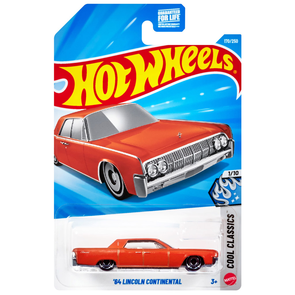 Hot Wheels: '64 Lincoln Continental narancssárga kisautó 1/64 - Mattel kép 1