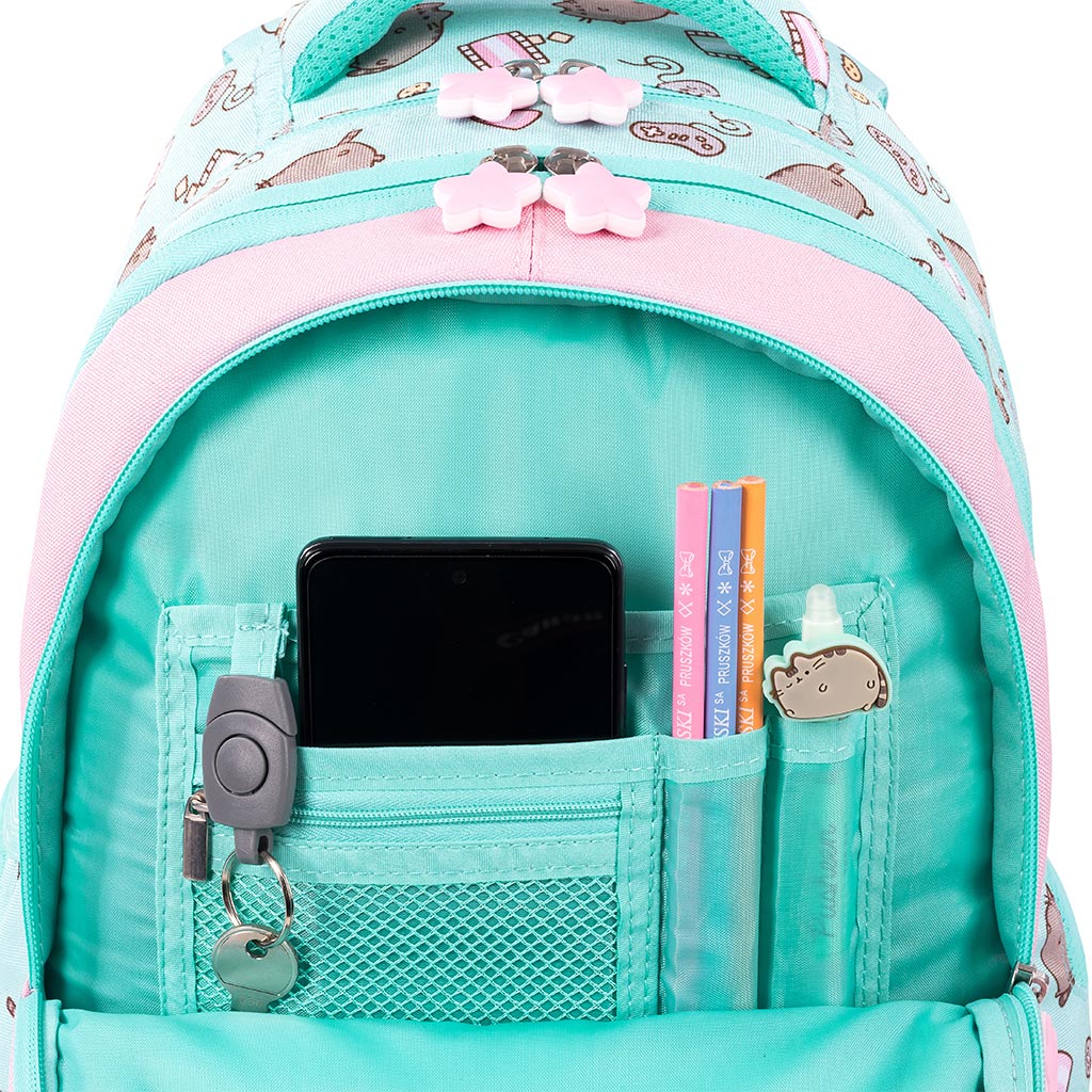 Pusheen Mint cicás iskolatáska, hátizsák 40cm kép 4