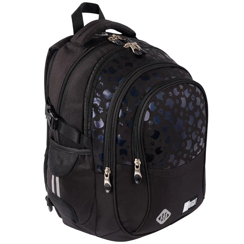 St.Right Black Cats ergonomikus iskolatáska, hátizsák BP01 32x43x21cm kép 1