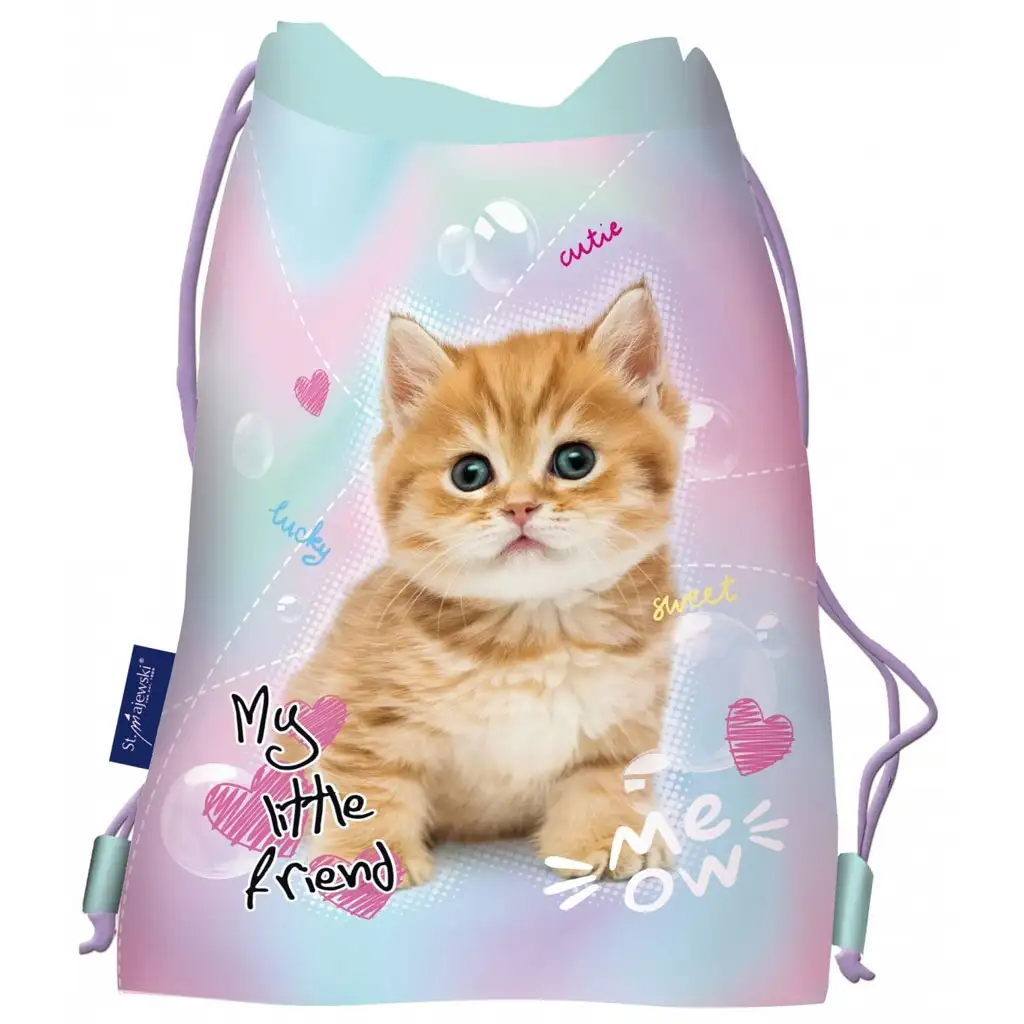 MY Little Friend - Pastel Kitty cica mintás tornazsák, sportzsák 43x32cm kép 1