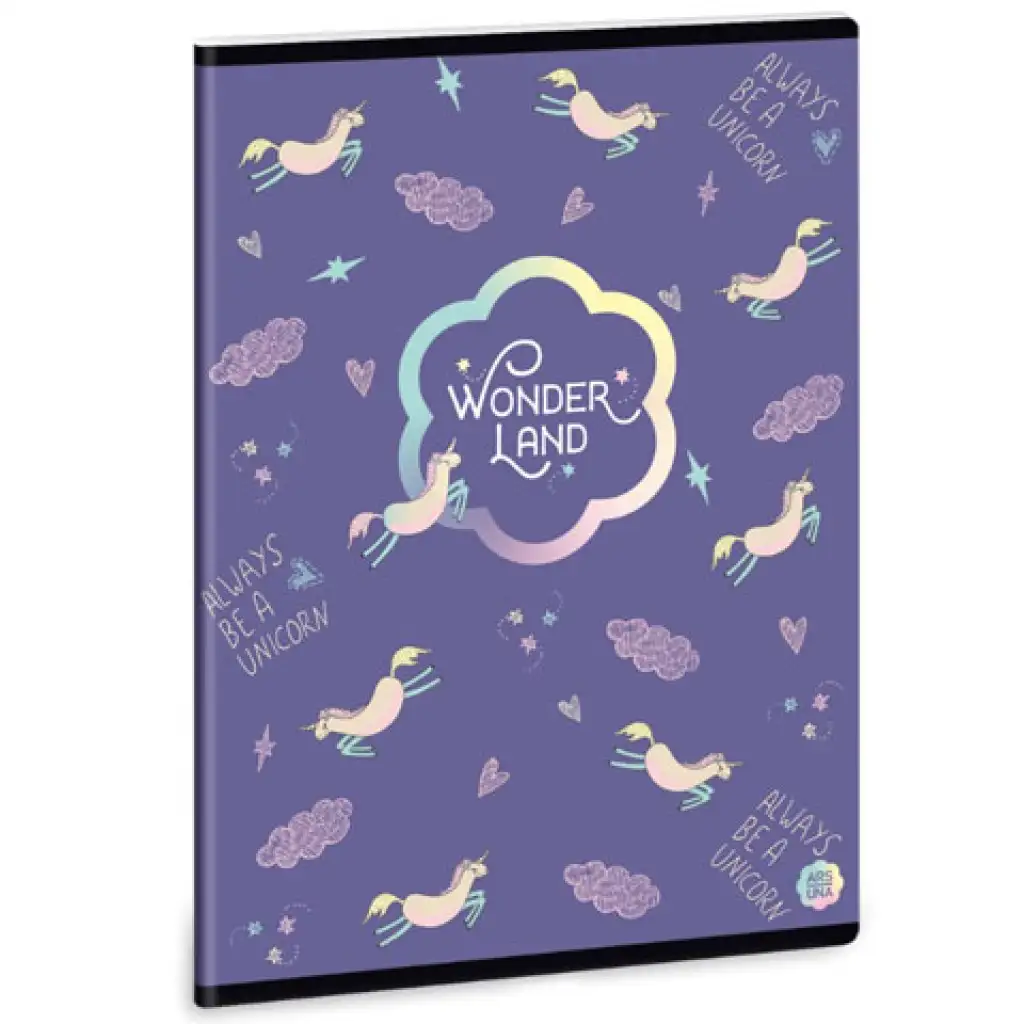 Ars Una: Wonderland Unicorn négyzethálós füzet A/5 40lapos kép 1