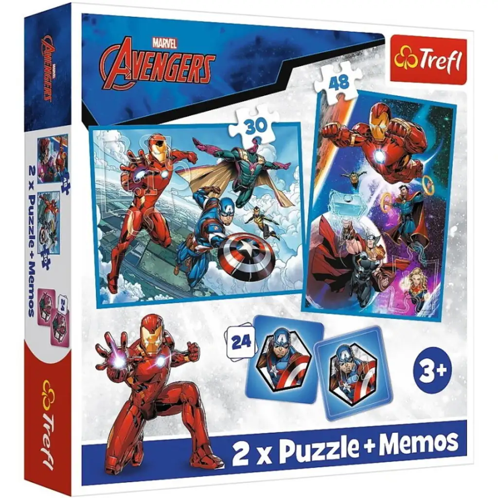 Marvel: Bosszúállók puzzle és memóriakártya 2 az 1-ben szett - Trefl kép 1