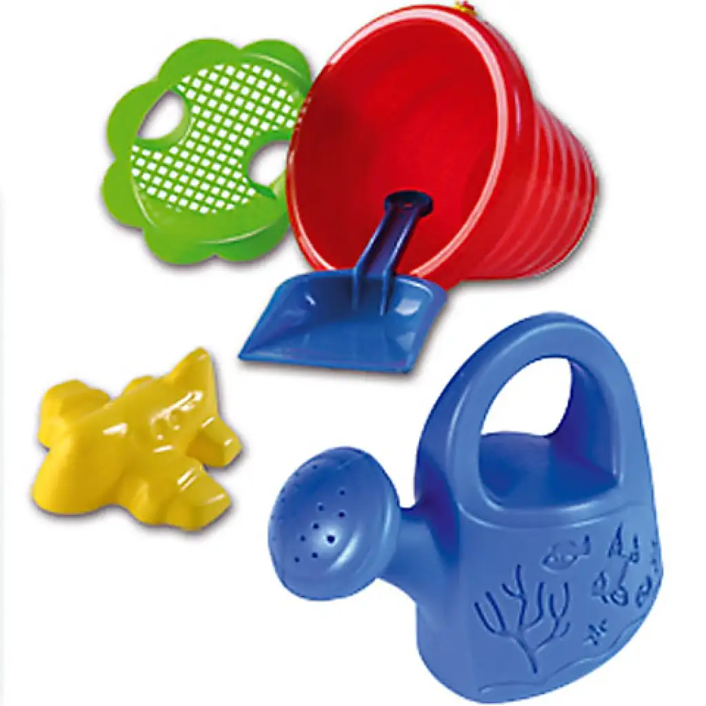 Homokozó szett hullámos vödörrel 5 részes - D-Toys kép 1