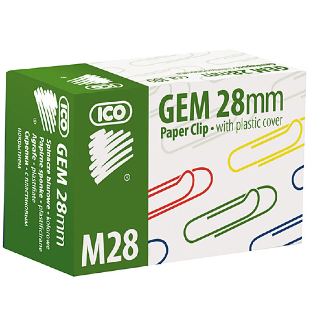 ICO: M28 Színes gemkapocs 28mm 100db-os kép 1