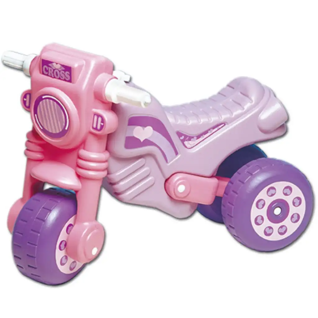 Lábbal hajtós rózsaszínű cross motor - D-Toys kép 1