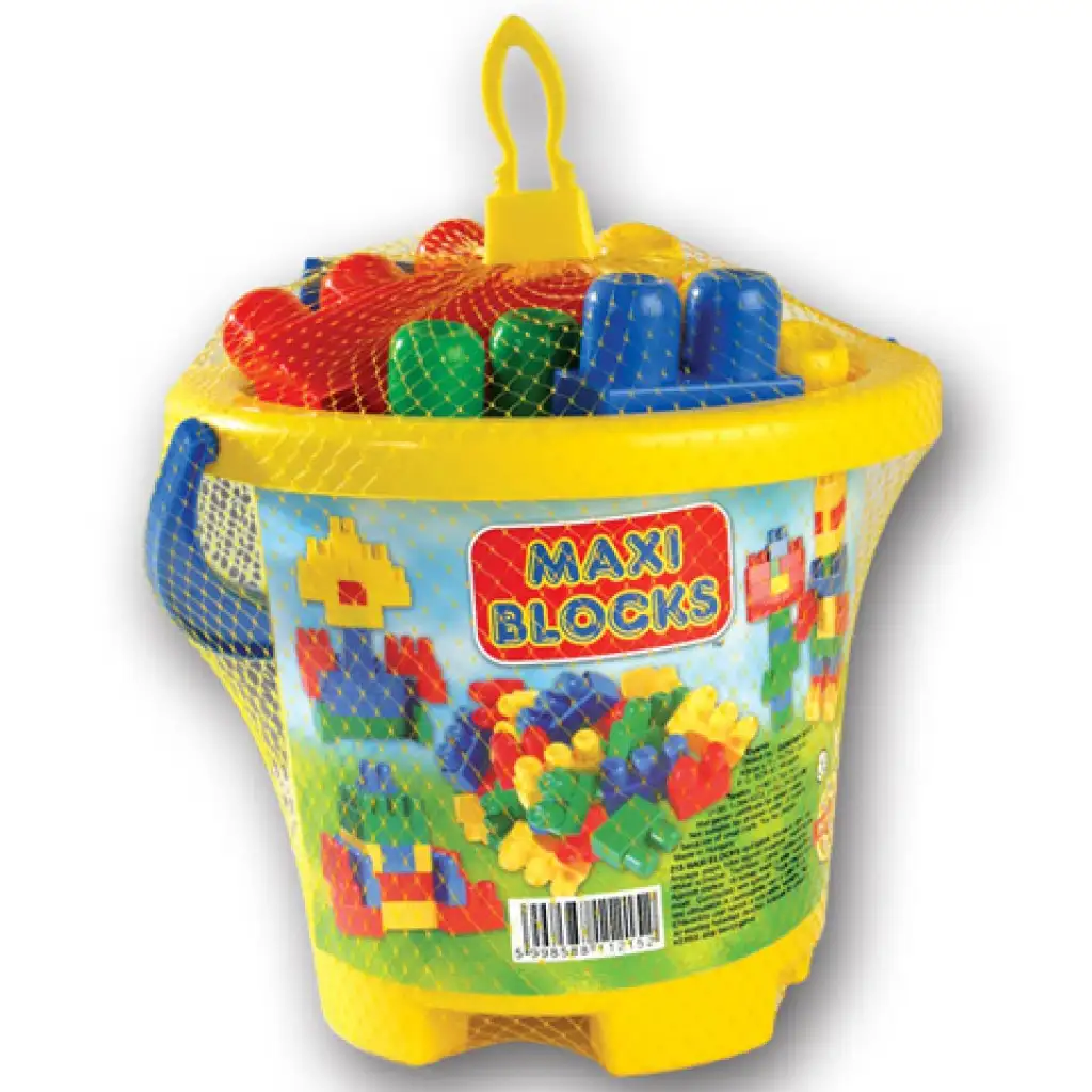 Maxi Blocks vödrös 24 db-os építőkockák - D-Toys kép 1