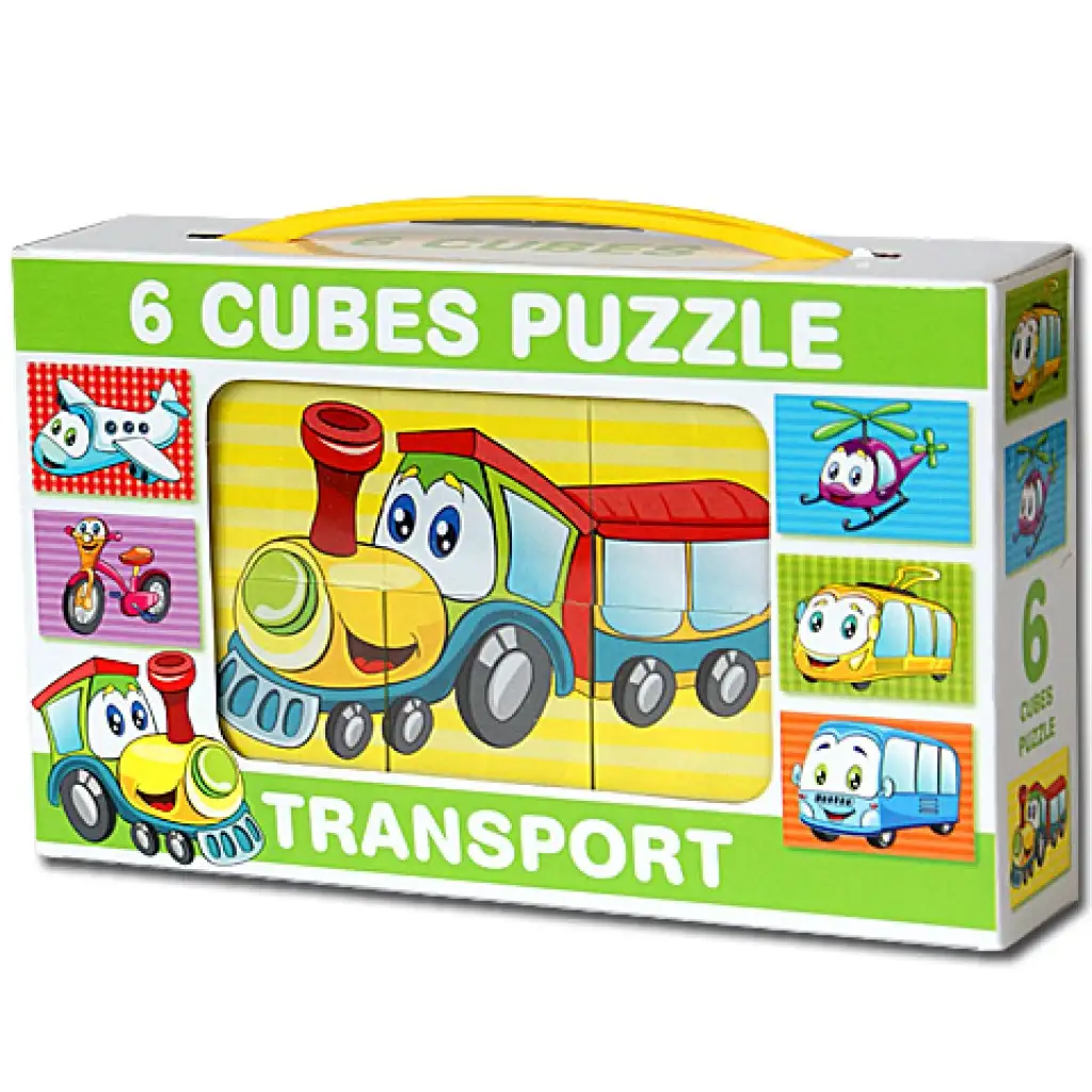 Mini mesekocka vidám járgányokkal 6db-os - D-toys kép 1