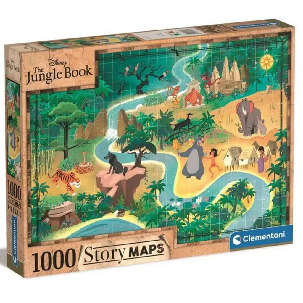 A Dzsungel könyve történet térképe 1000db-os puzzle - Clementoni kép 1