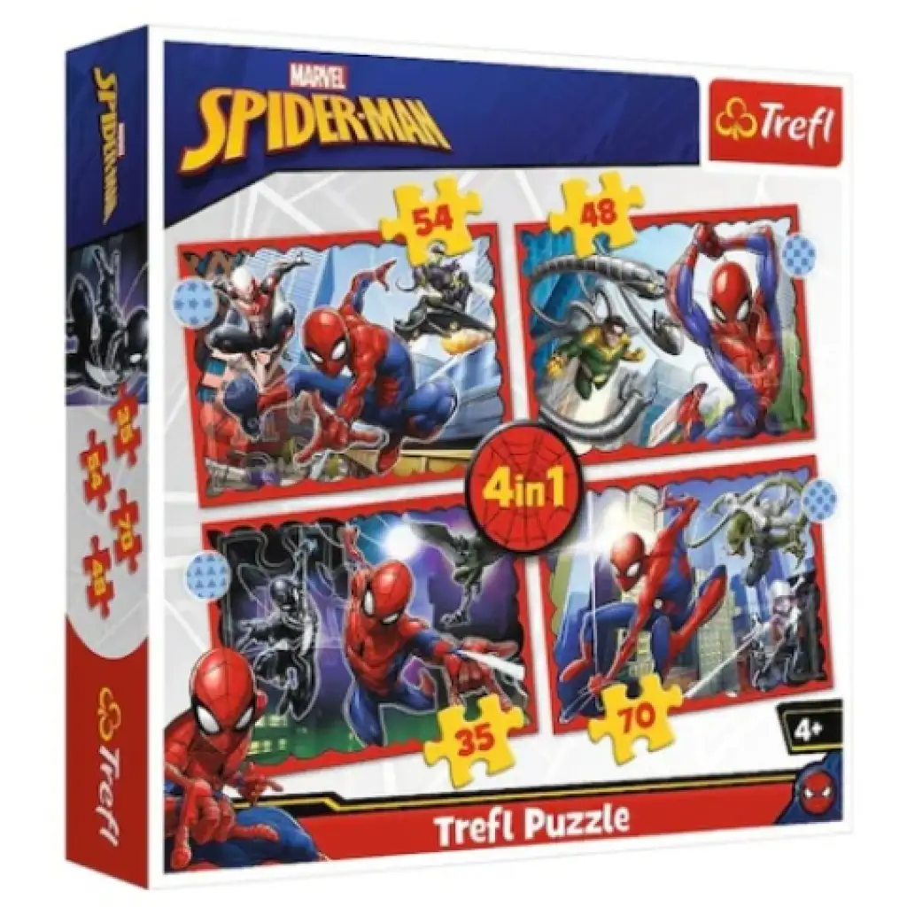 A hős Pókember 4 az 1-ben 70-54-48-35db-os puzzle - Trefl kép 1