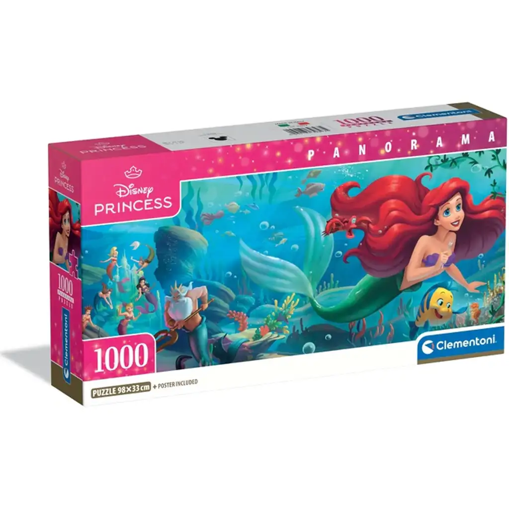 Disney - A kis hableány 1000db-os panoráma puzzle poszterrel - Clementoni kép 1
