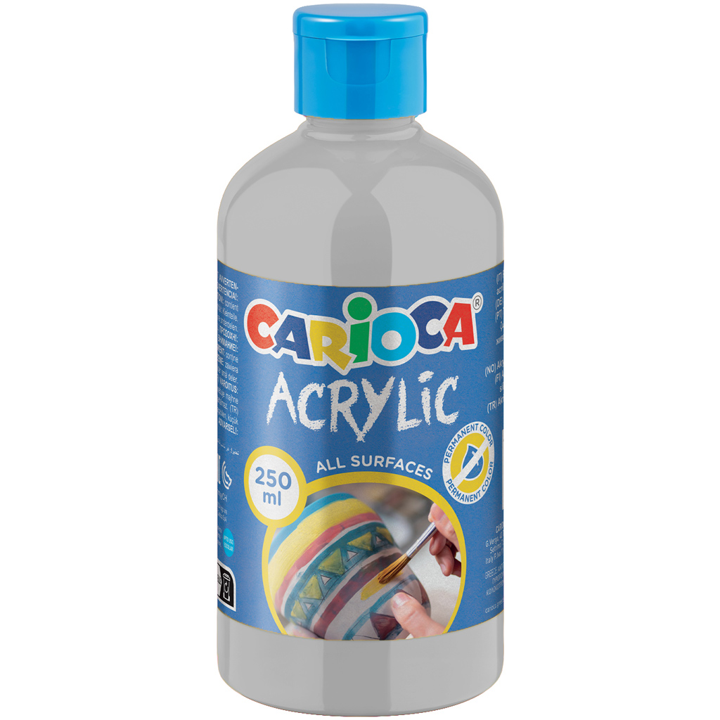 Acrylic Akril festék ezüst színben 250ml - Carioca kép 1