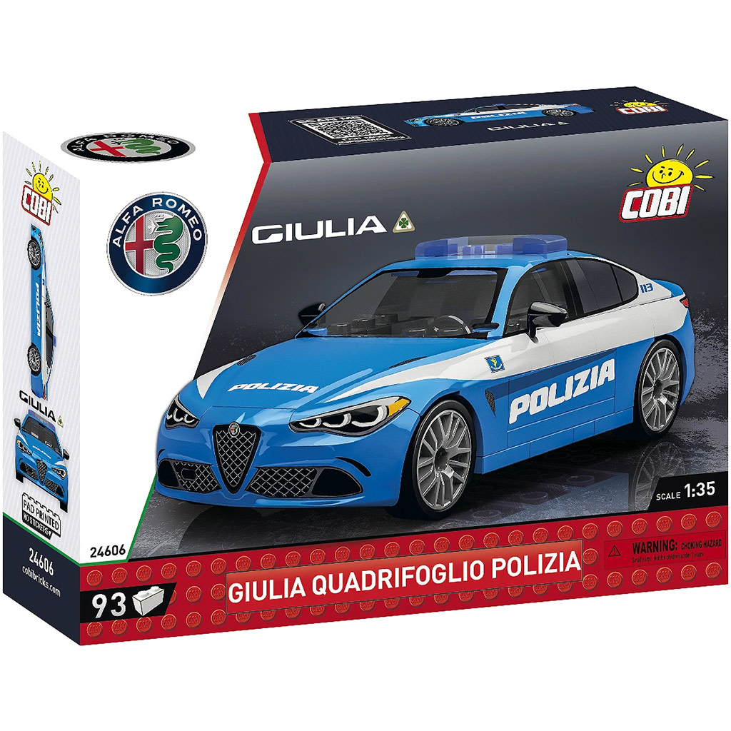 COBI: Alfa Romeo Giulia Quadrifoglio rendőrautó építőjáték (24606) kép 1