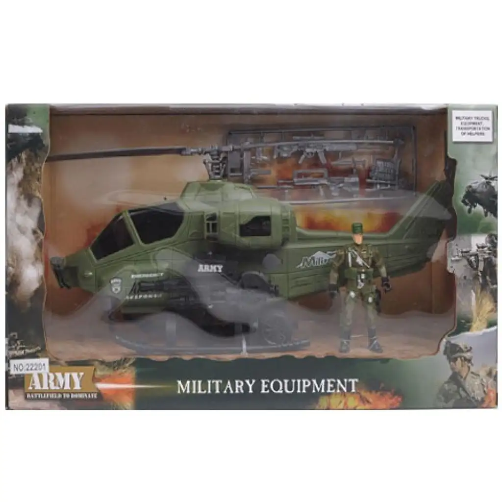 Army katonai helikopter figurával kép 1