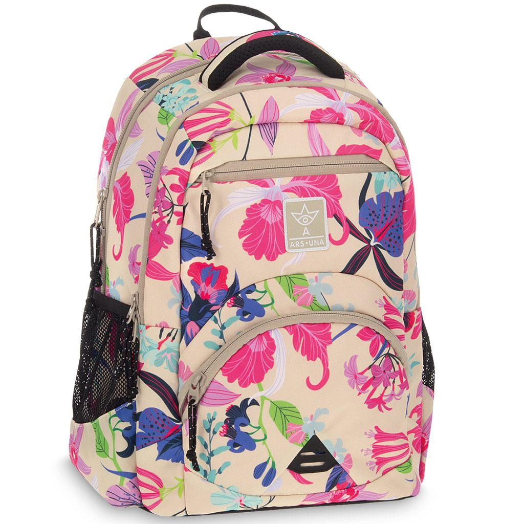 Ars Una: Beach flowers virágos ergonomikus iskolatáska, hátizsák 33x45x24cm kép 1