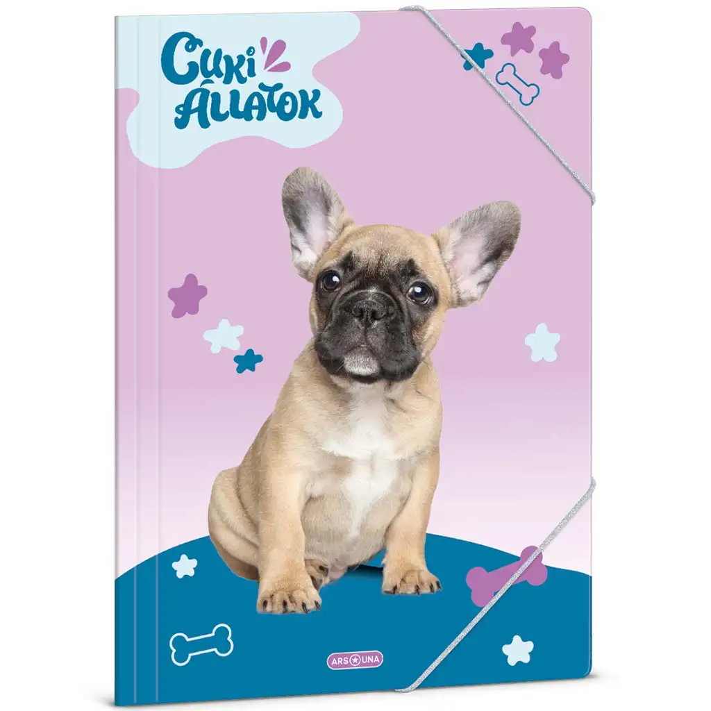 Ars Una: Cuki Állatok – Francia bulldog A/4 gumis dosszié kép 1