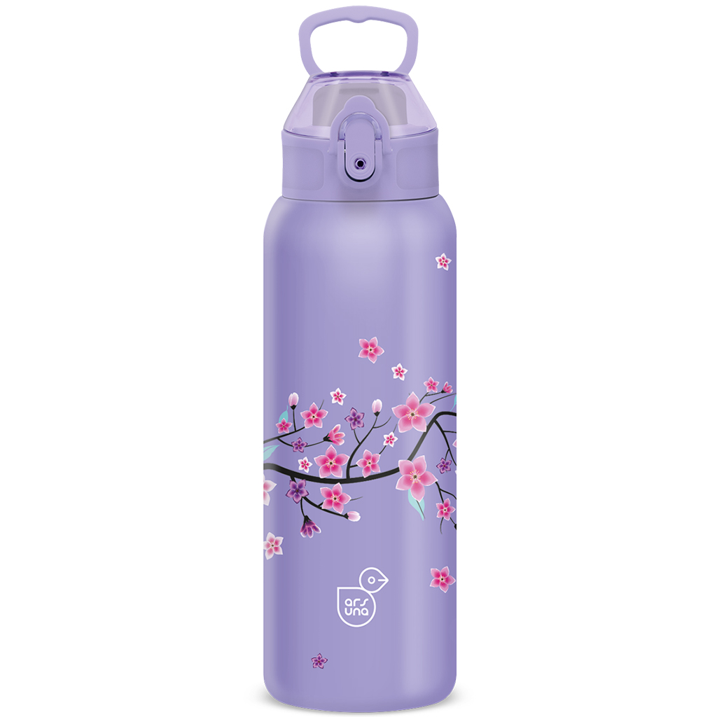 Ars Una: 3D Snow Flower lila duplafalú fémkulacs 700ml kép 1