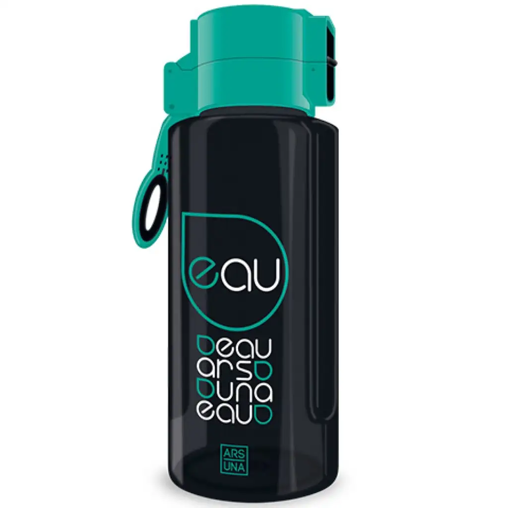 Ars Una: Fekete-zöld kulacs fogóval 650ml kép 1