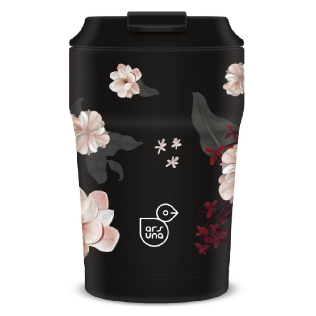 Ars Una Flowery Black thermo bögre 350ml kép 1