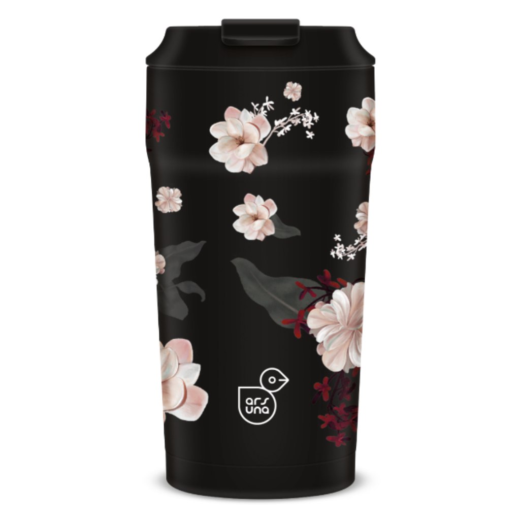 Ars Una Flowery Black thermo bögre 470ml kép 1