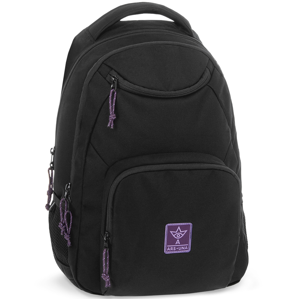 Ars Una: Girl's Black-Violet Cordura iskolatáska hátizsák AU-6 34x45x26cm kép 1