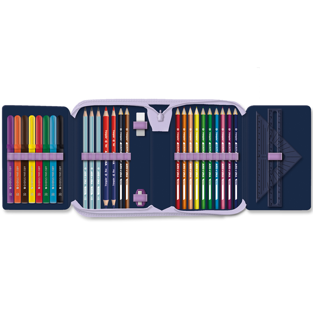 Ars Una: Navy bloom virágos kihajtható töltött tolltartó 12,8x19,3x3,6 cm kép 2