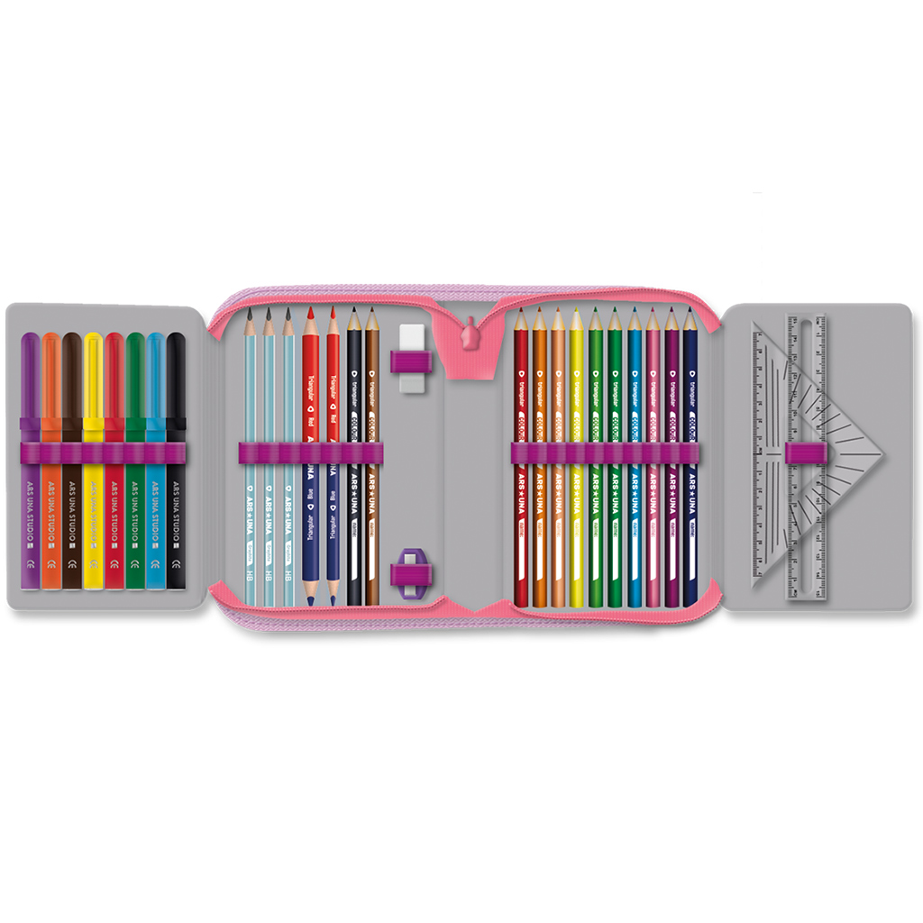 Ars Una: Think Pink cicás kihajtható töltött tolltartó 12,8x19,3x3,6 cm kép 2