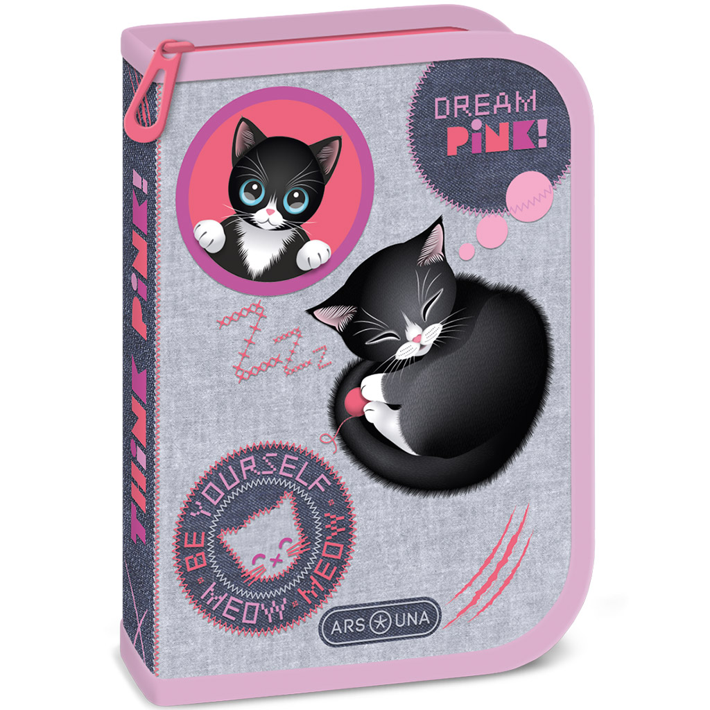 Ars Una: Think Pink cicás kihajtható töltött tolltartó 12,8x19,3x3,6 cm kép 1