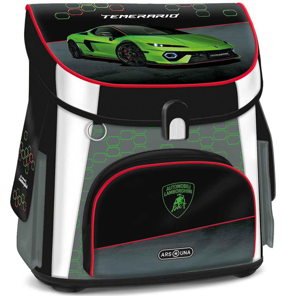 Ars Una: Lamborghini mintás ergonomikus mágneszáras iskolatáska, hátizsák 33x41x24cm kép 1
