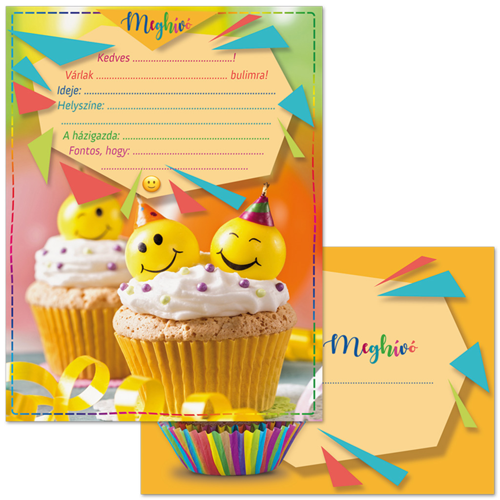 Ars Una: Muffin mintás 10db-os meghívó szett borítékkal kép 1