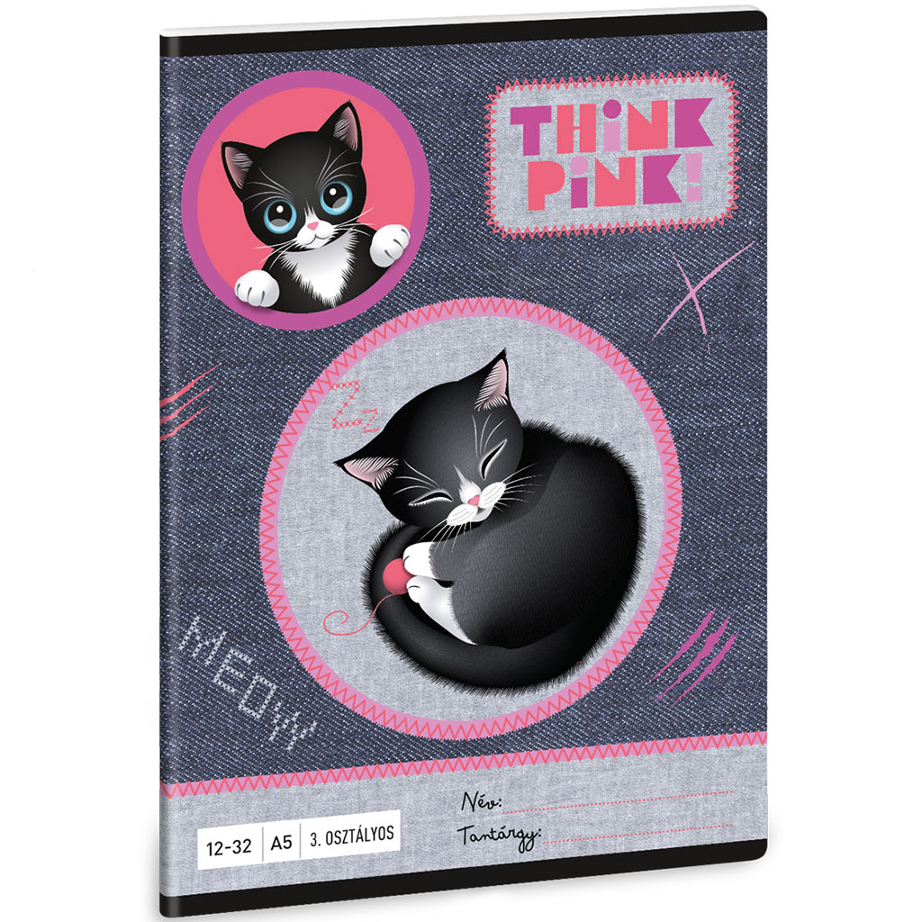Ars Una: Think Pink A/5 3 .osztályos vonalas füzet 12-32 kép 1