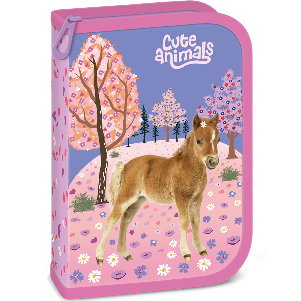 Ars Una: Cute Animals lovas kihajtható töltött tolltartó 13x19x4cm kép 1