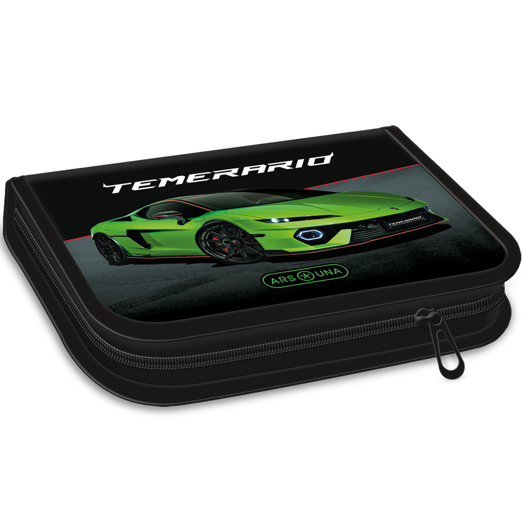 Ars Una: Zöld Lamborghini mintás kihajtható töltött tolltartó 12,8x19,3x3,6cm kép 1