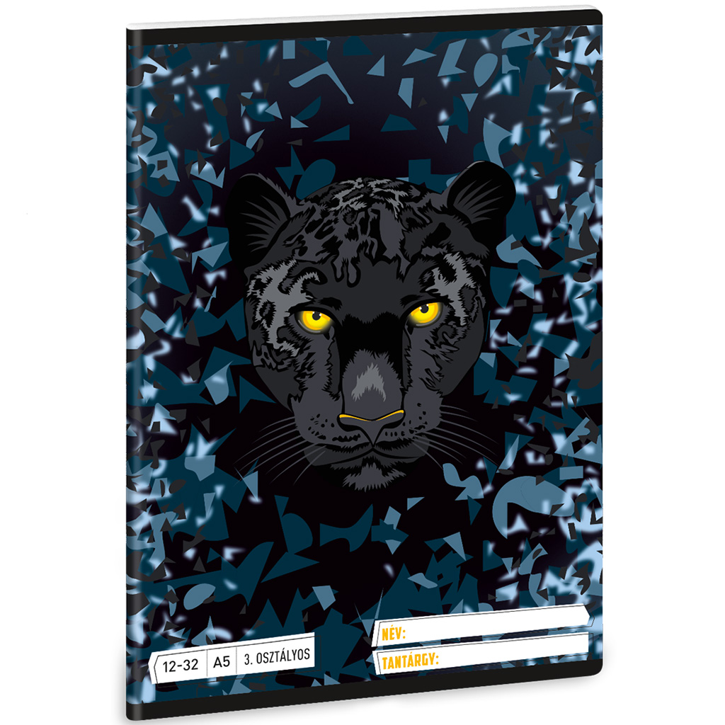 Ars Una: Black Panther párduc mintás 3. osztályos vonalas füzet A/5 12-32 kép 1
