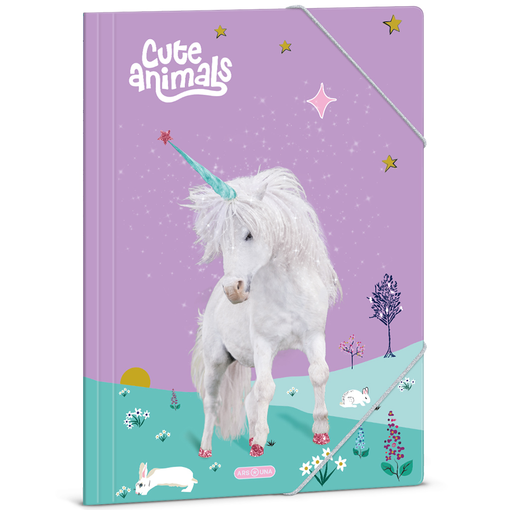Ars Una: Cute Animals unikornis mintás gumis mappa A/4 kép 1