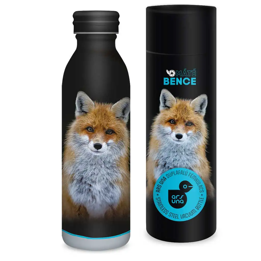 Ars Una: Máté Bence - Róka duplafalú fém kulacs díszdobozban 600ml kép 1