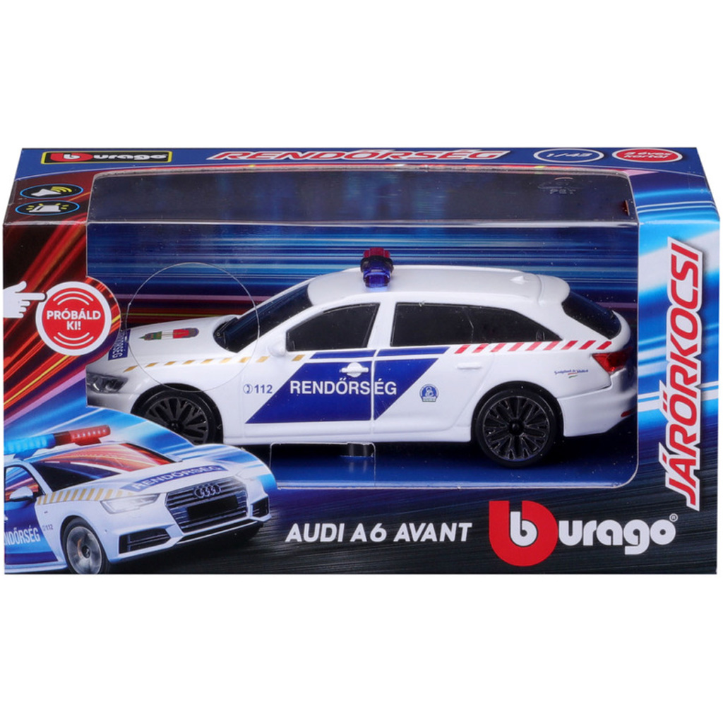 Bburago: Audi A6 szirénázó magyar rendőrautó 1/43 kép 1