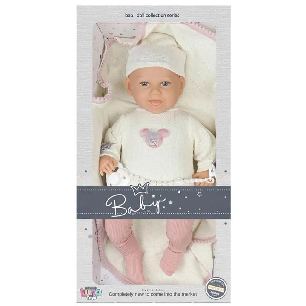 Bájos mosolyú baba cumival 45cm-es kép 1