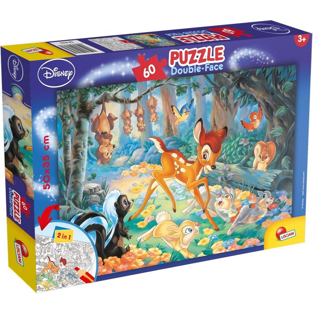 Bambi 2 az 1-ben 60db-os puzzle és színező 50x35cm - Lisciani kép 1