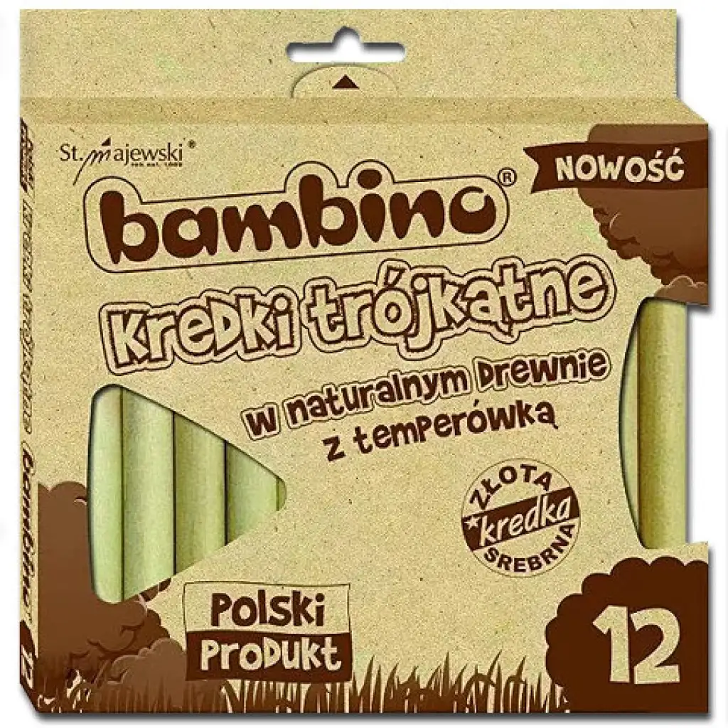 Bambino: Fa háromszög színes ceruza szett hegyezővel 12db-os kép 1