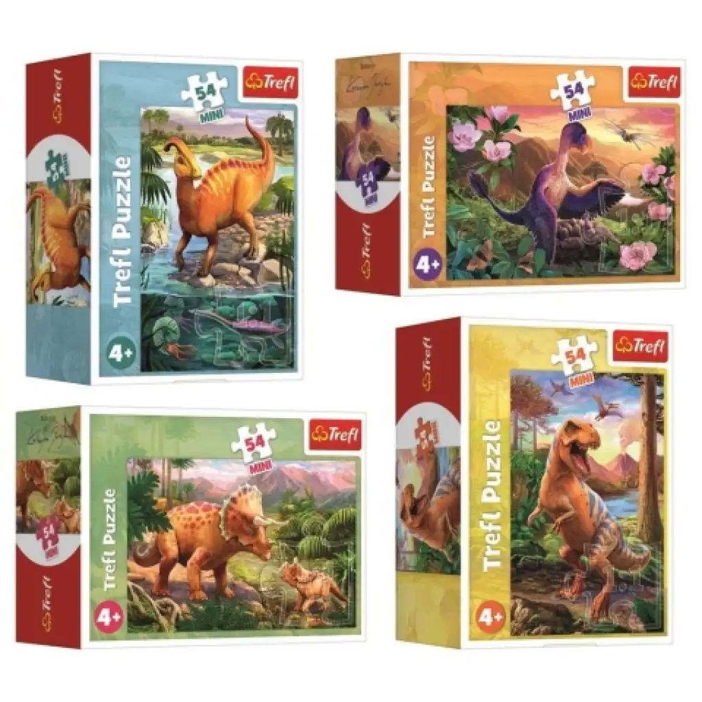 Bámulatos dinoszauruszok 54db-os mini puzzle több változatban - Trefl kép 1