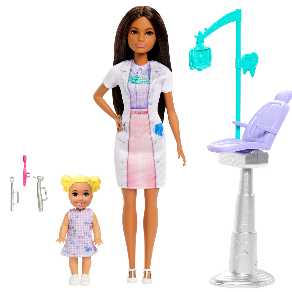 Barbie barna hajú fogorvos karrierbaba játékszett - Mattel kép 2
